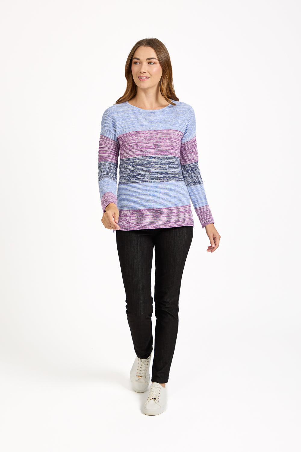 Ottoman Marl Colour Block Jumper