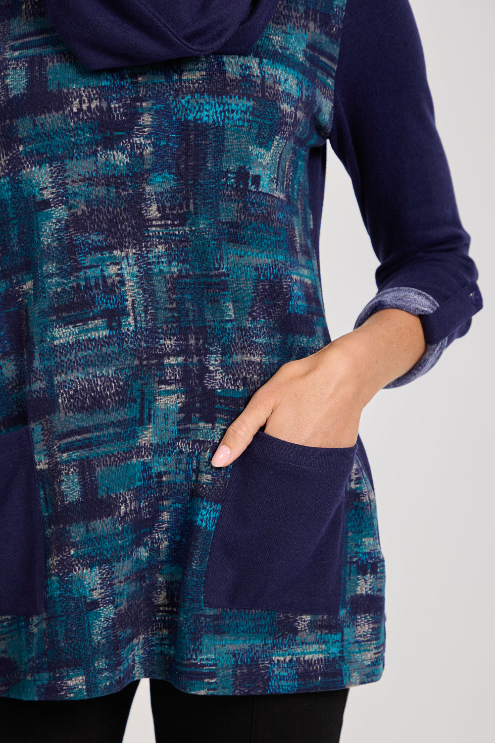 Etchy Printed Tunic with Snood