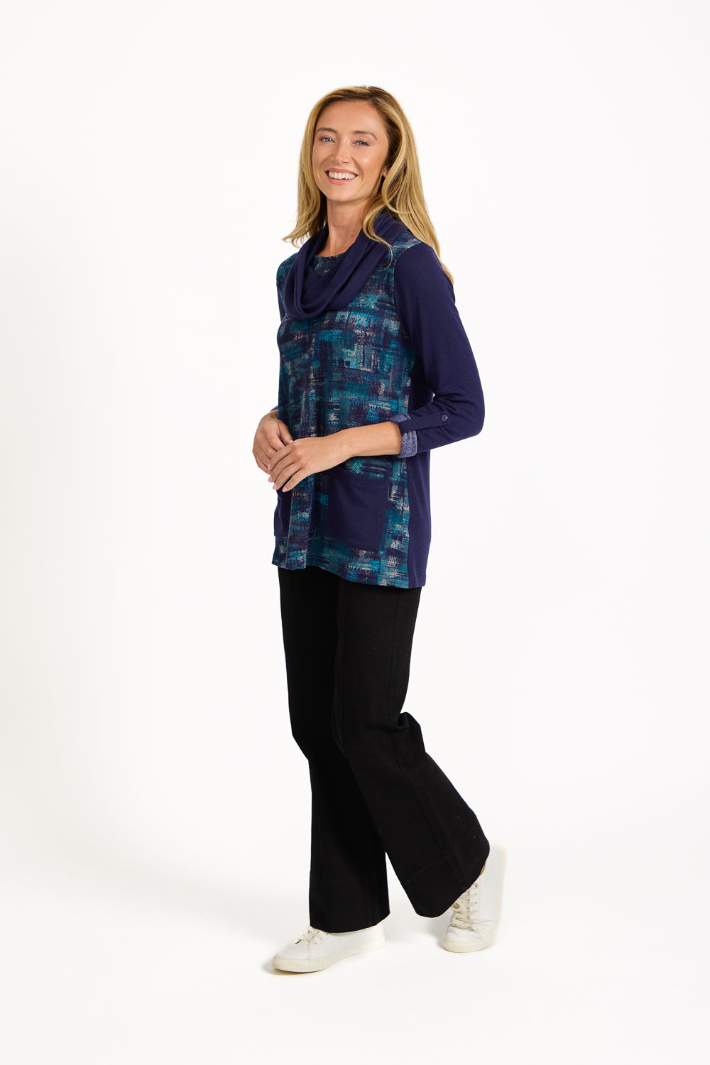 Etchy Printed Tunic with Snood