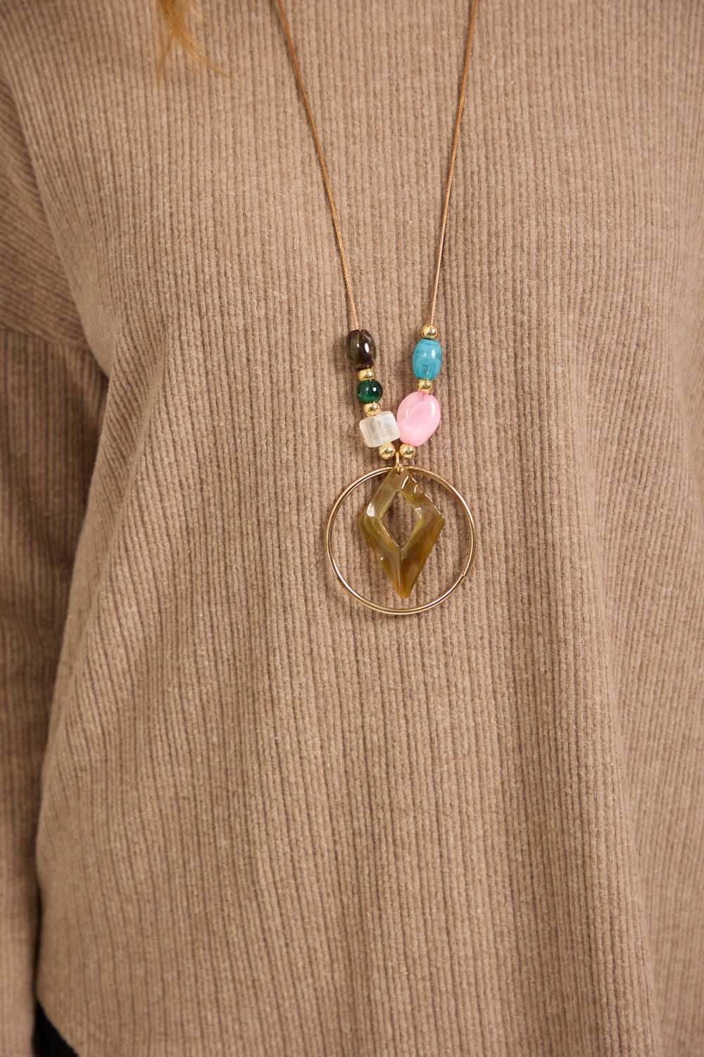 Textured Stripe Necklace Top