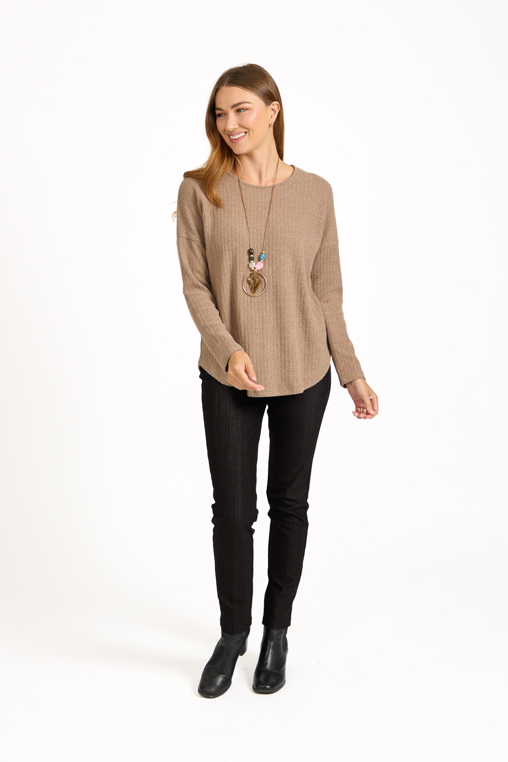 Textured Stripe Necklace Top