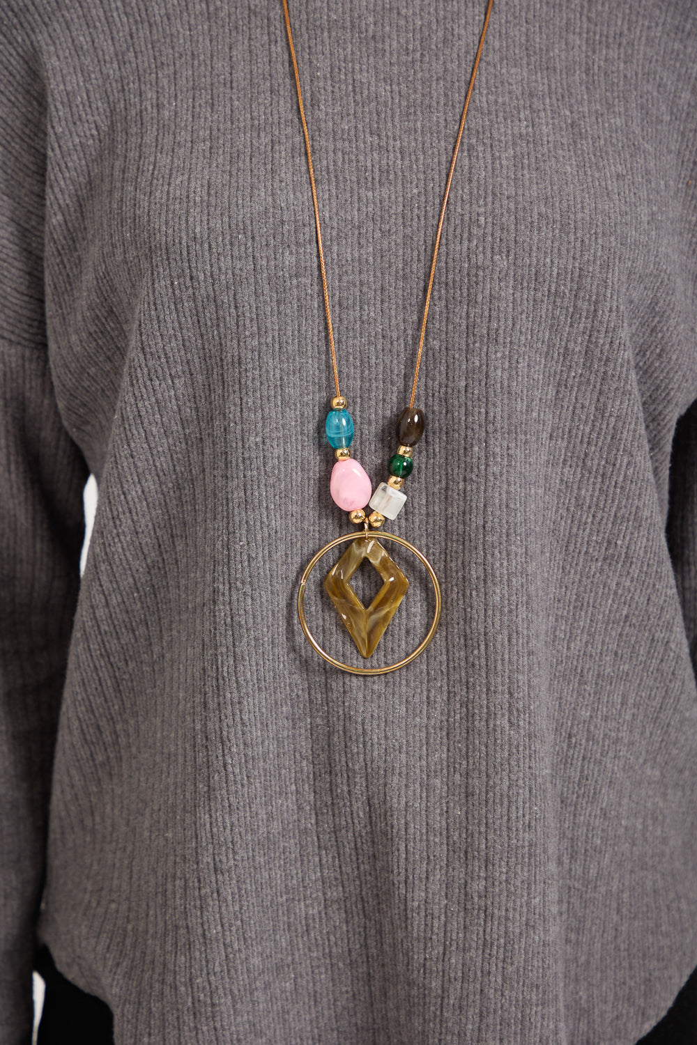 Textured Stripe Necklace Top
