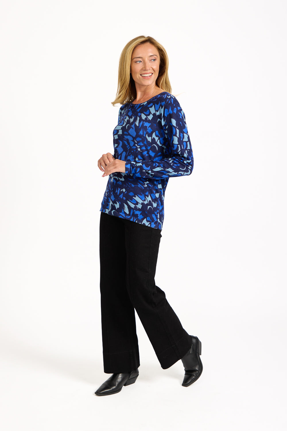 Abstract Butterfly Print Knit Jumper
