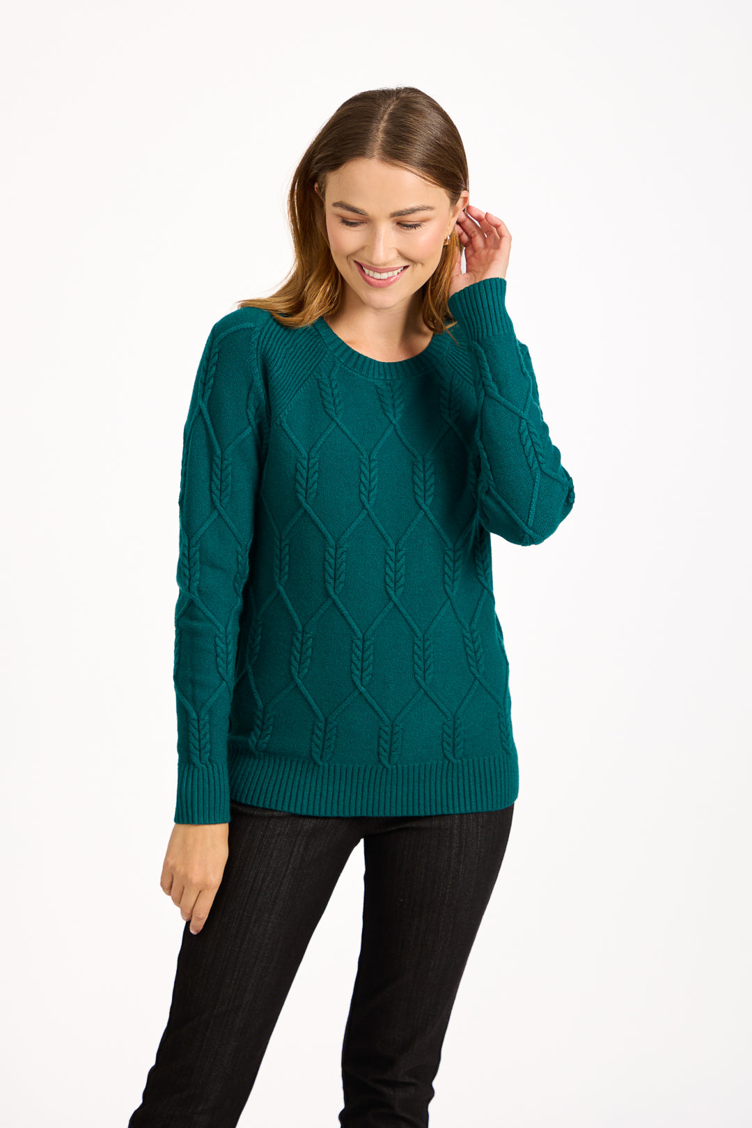 Wheat Cable-Knit Jumper