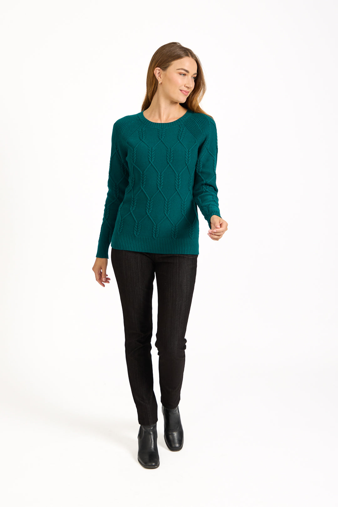 Wheat Cable-Knit Jumper