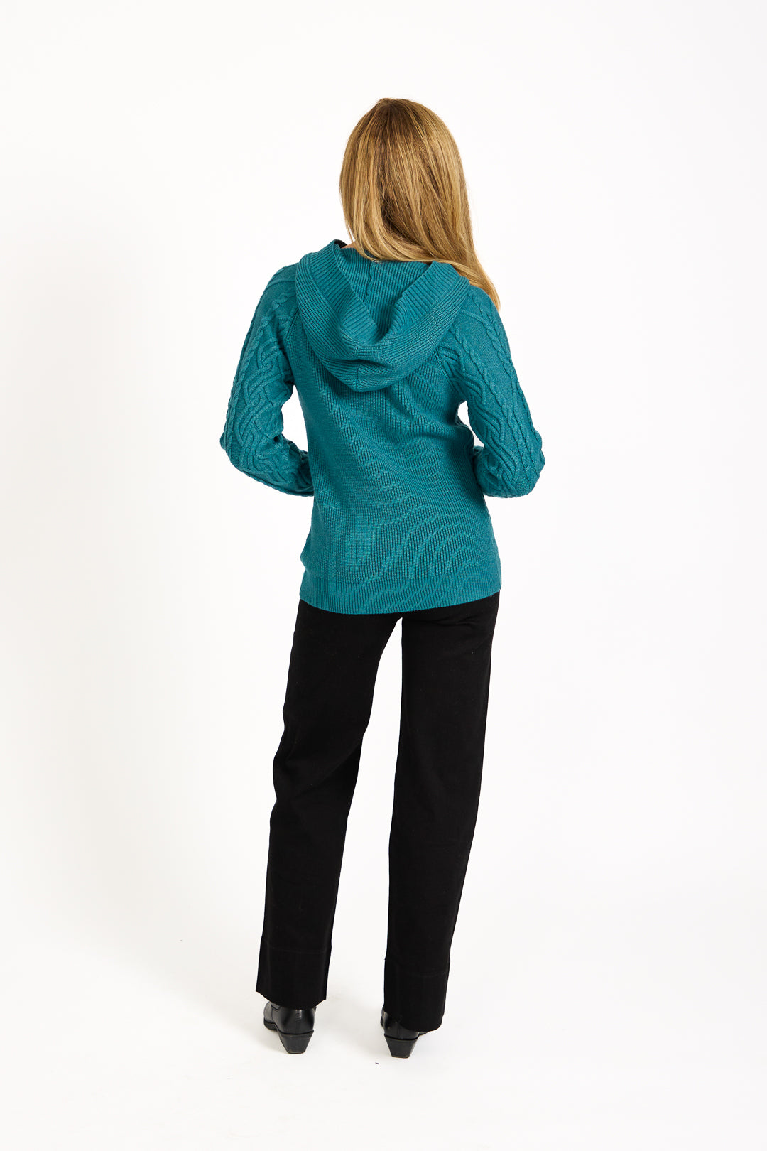 Cable-Knit Hooded Jumper