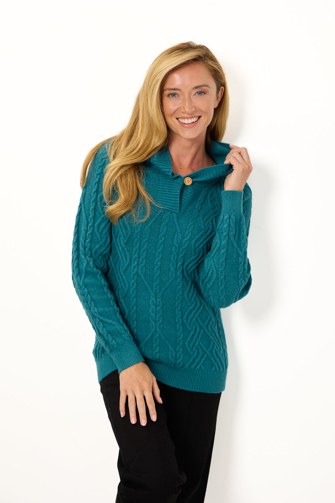 Cable-Knit Hooded Jumper