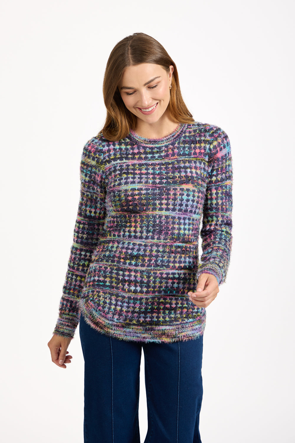Space Dye Chequered Jumper