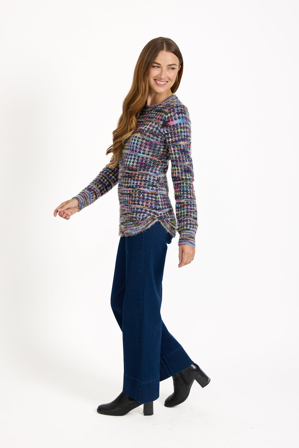 Space Dye Chequered Jumper