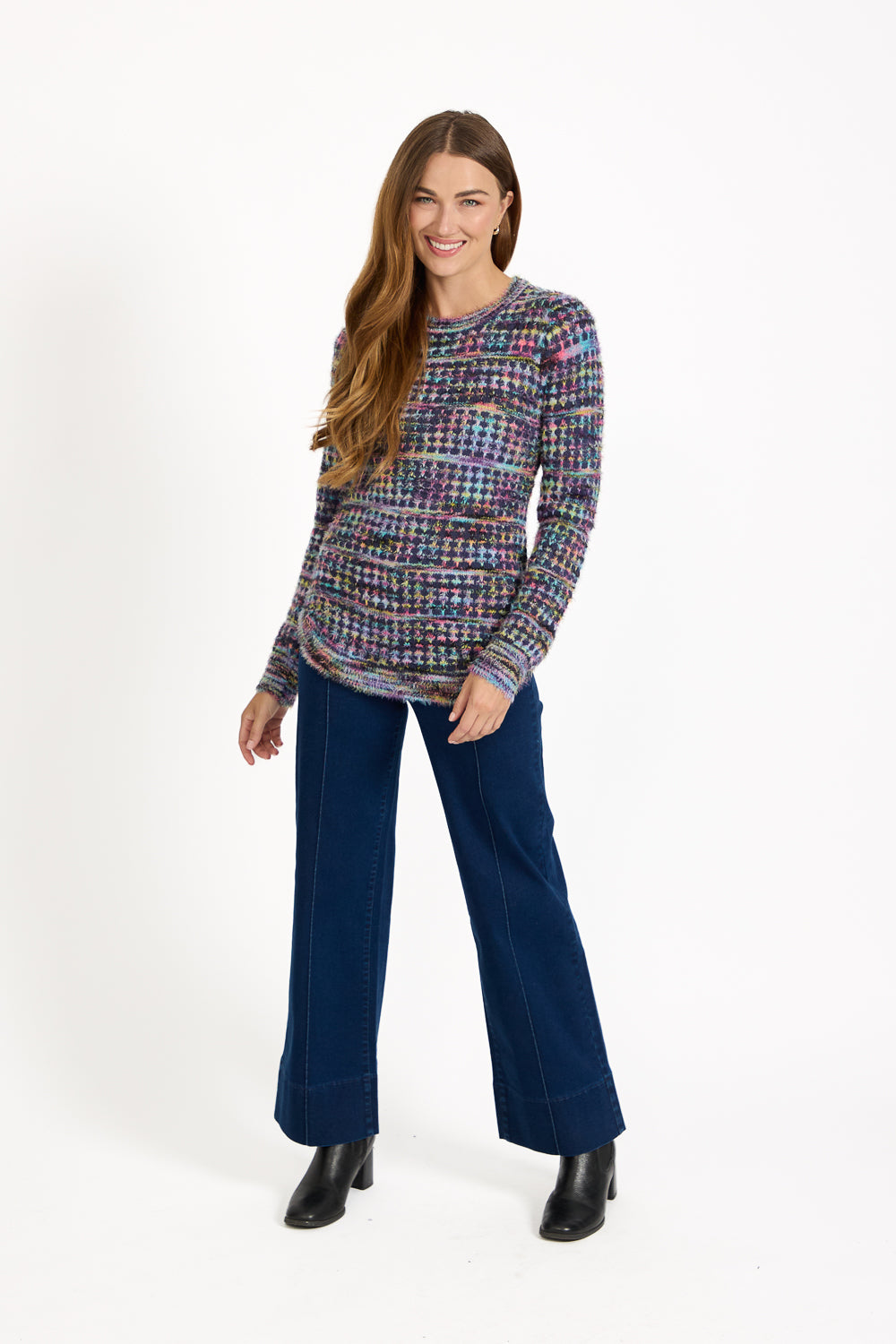 Space Dye Chequered Jumper