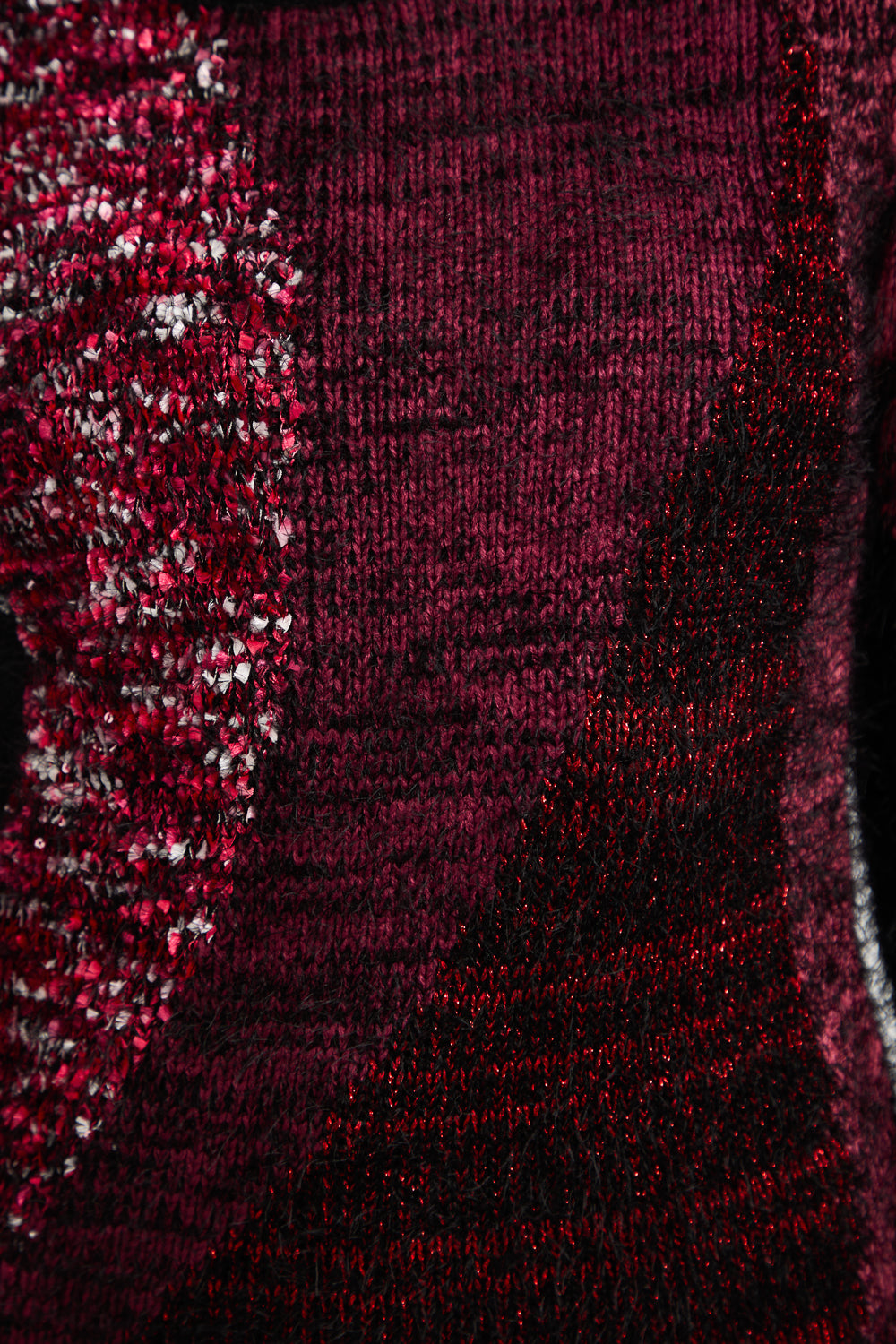 Colour Block Fluffy Yarn Jumper