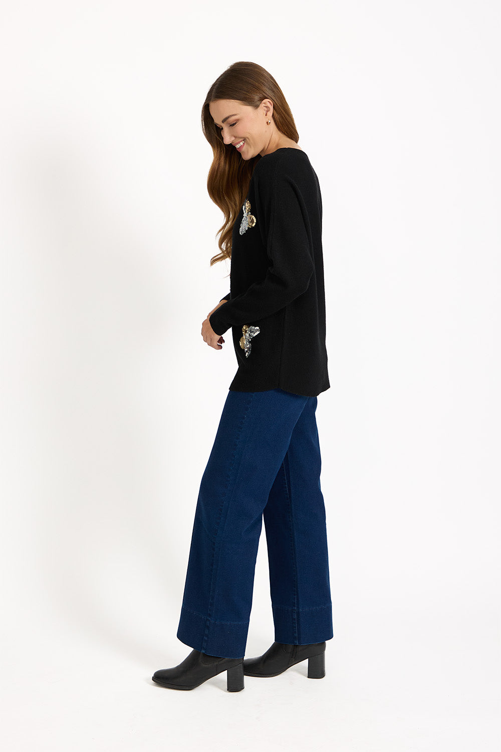 Butterfly Diamanté Embellished Batwing Jumper