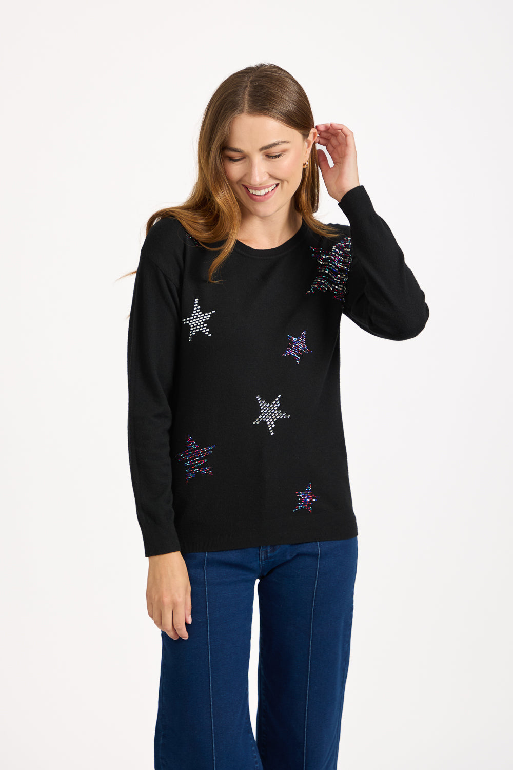 Star Diamanté Embellished Jumper