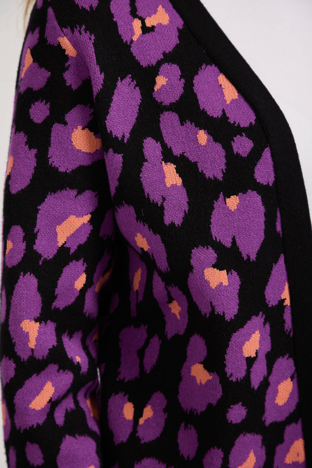 Jacquard Leopard Print Knit Cardigan