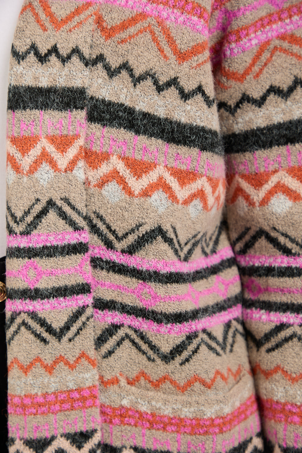 Aztec Print Pocket Detail Longline Cardigan