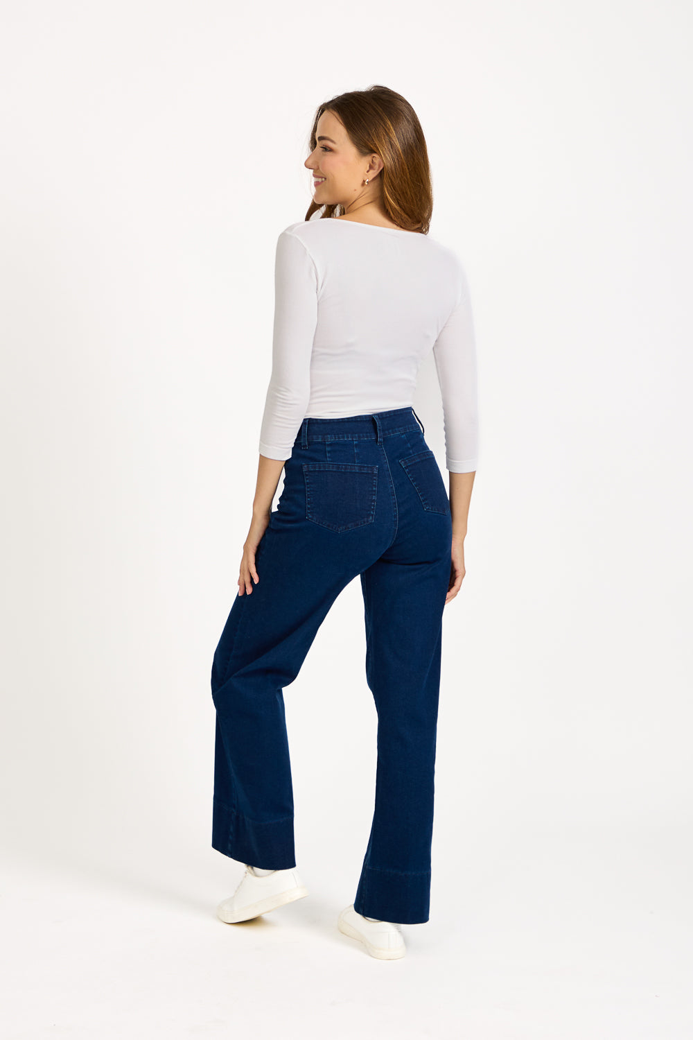 Denim Wash Wide Leg Jeans