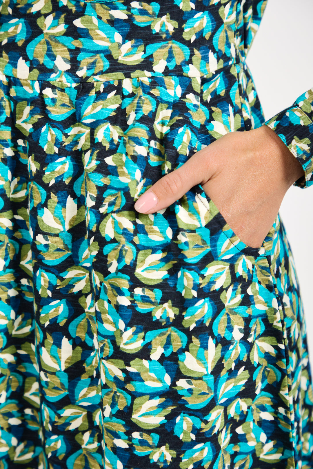 Floral Print Jersey Button-Up Dress