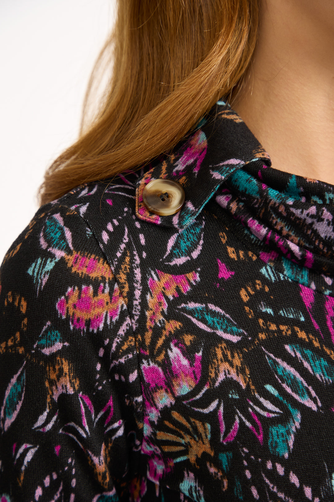 Floral Print Cowl Neck Dress