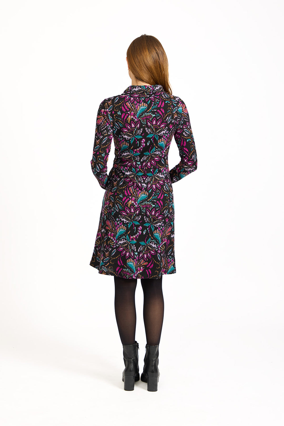 Floral Print Cowl Neck Dress