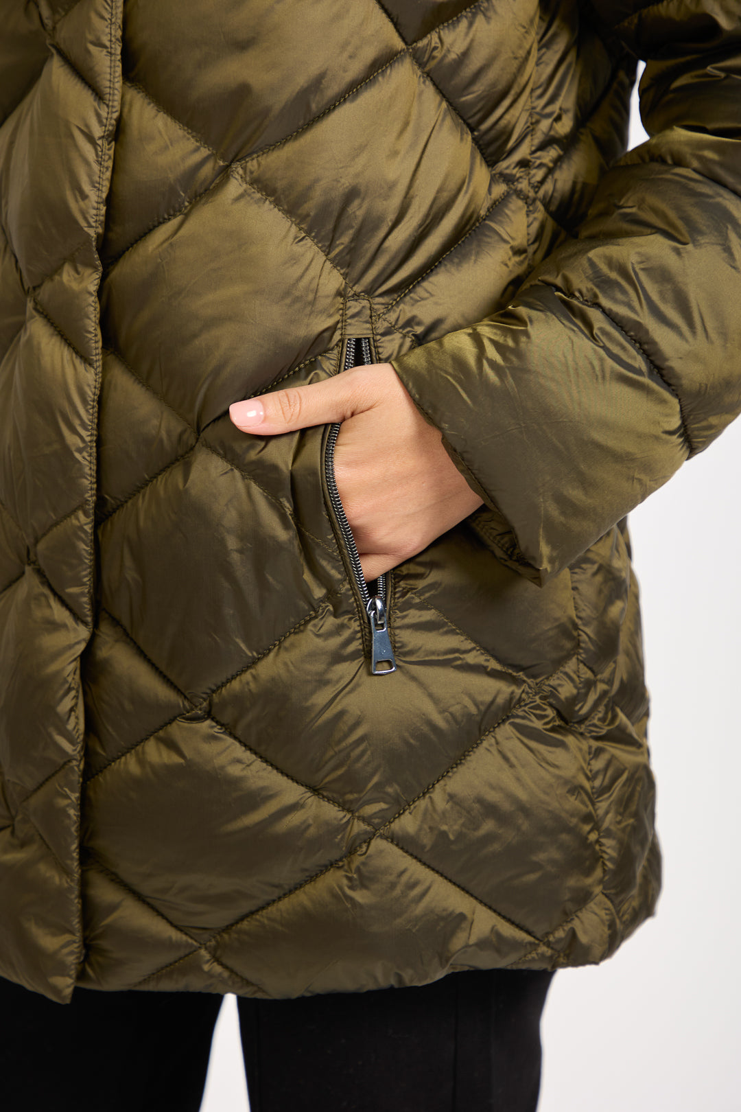 Diamond Quilted Jacket With Adjustable Hood
