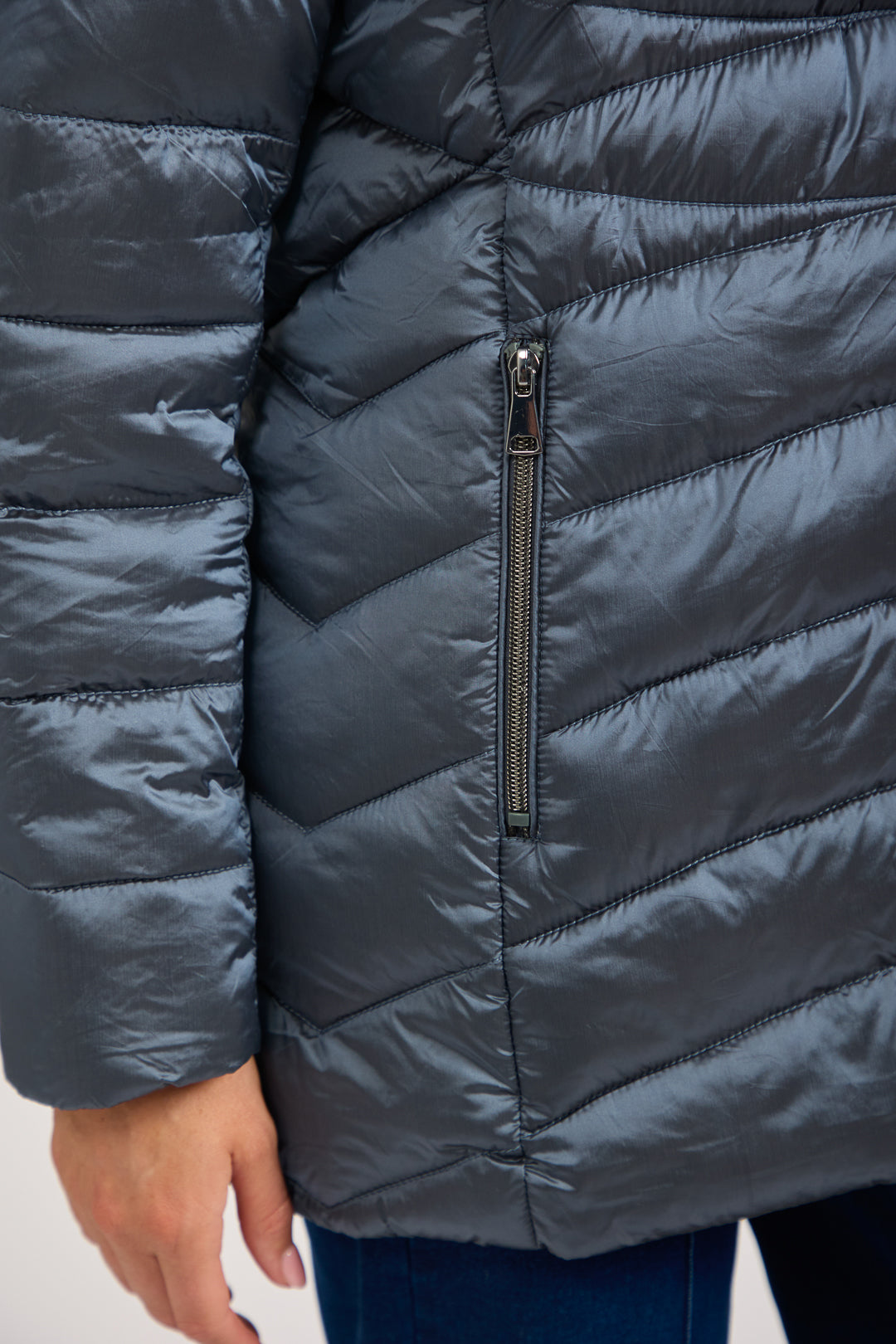 Quilted Jacket With Detachable Fur Hood