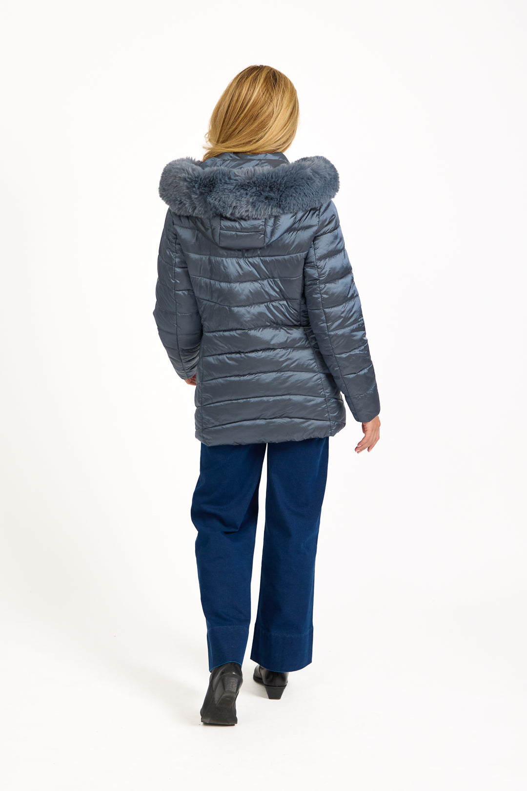 Quilted Jacket With Detachable Fur Hood
