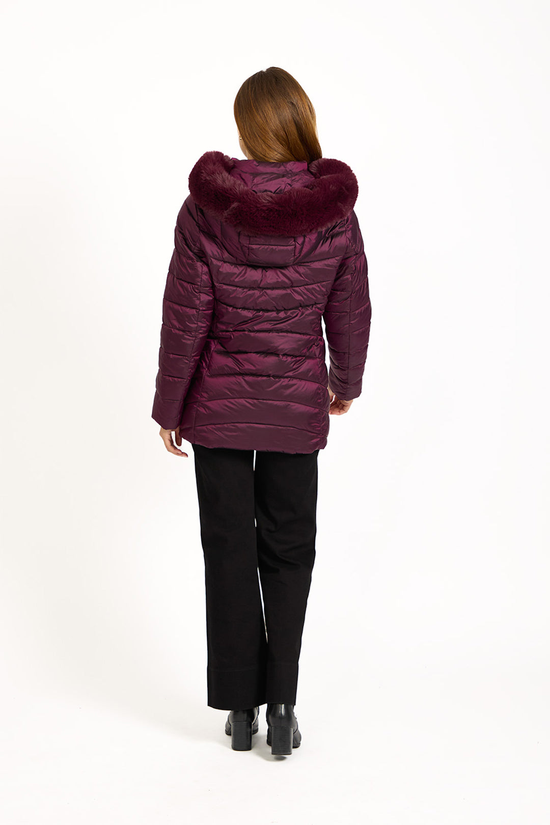 Quilted Jacket With Detachable Fur Hood