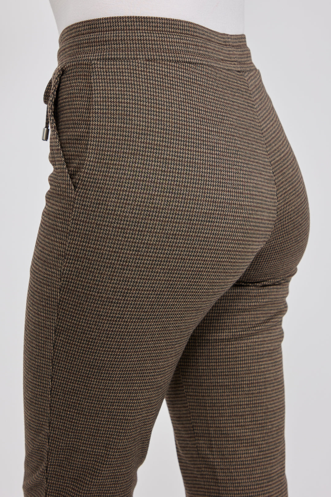 Dogtooth Ponte Slim Fit Trousers