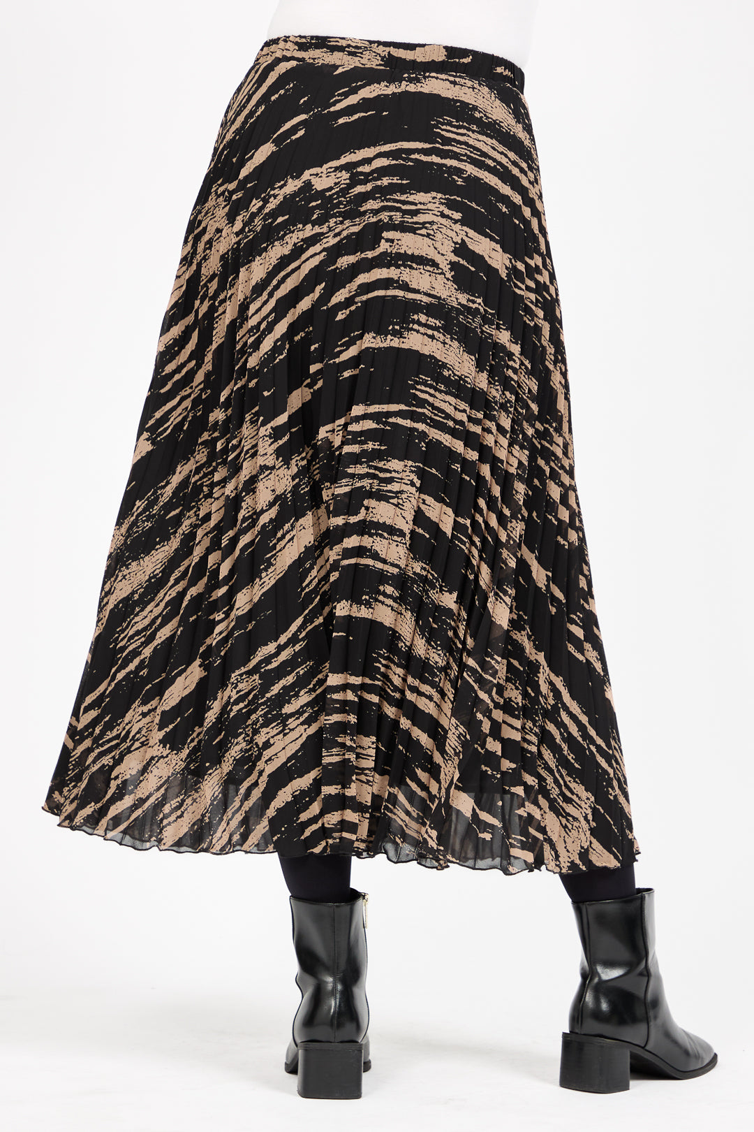 Printed Pleated Midi Skirt