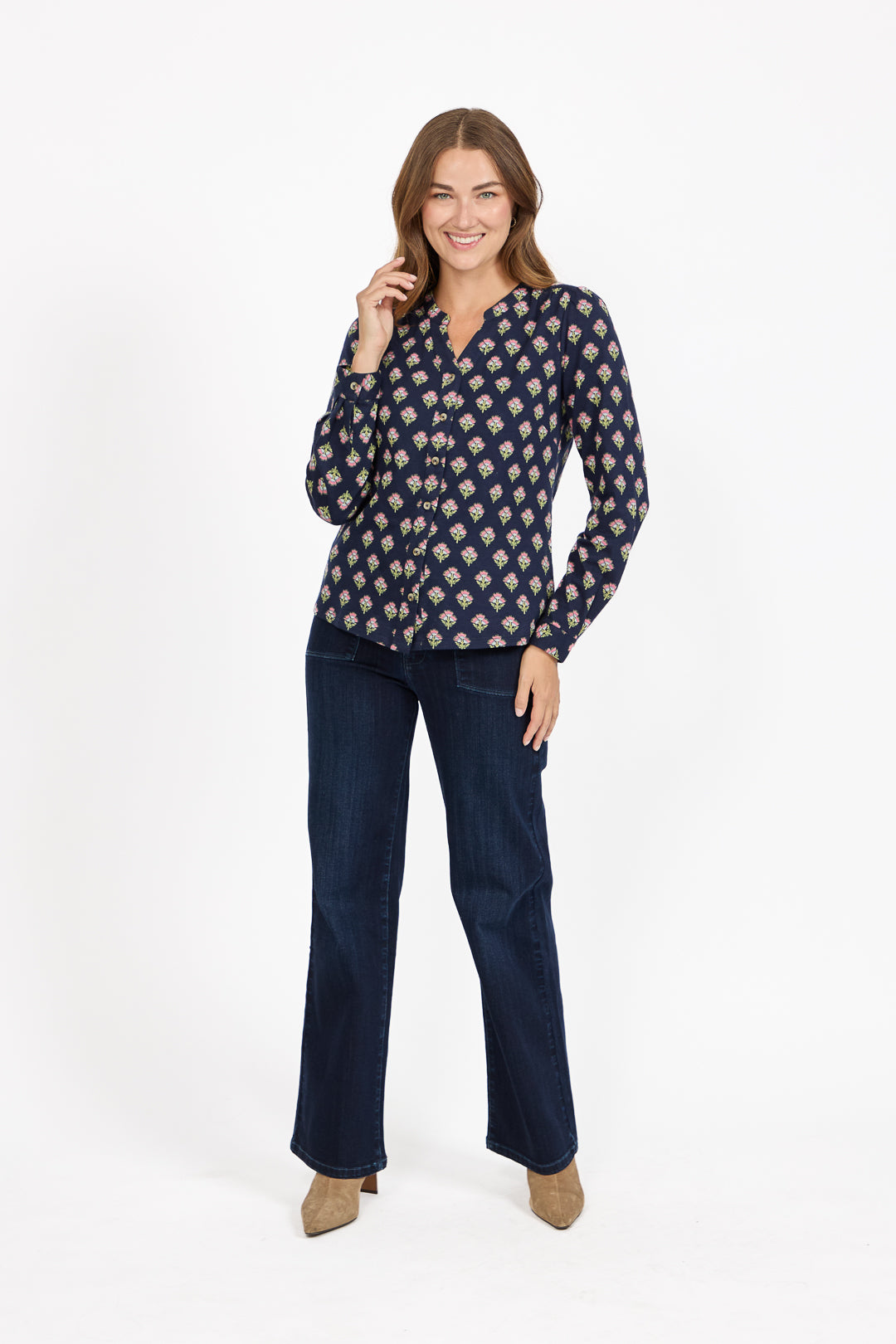 Leaf Print Cotton Shirt