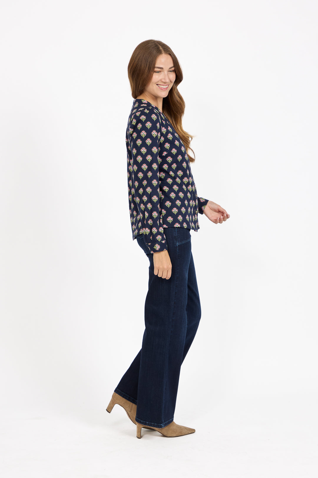 Leaf Print Cotton Shirt