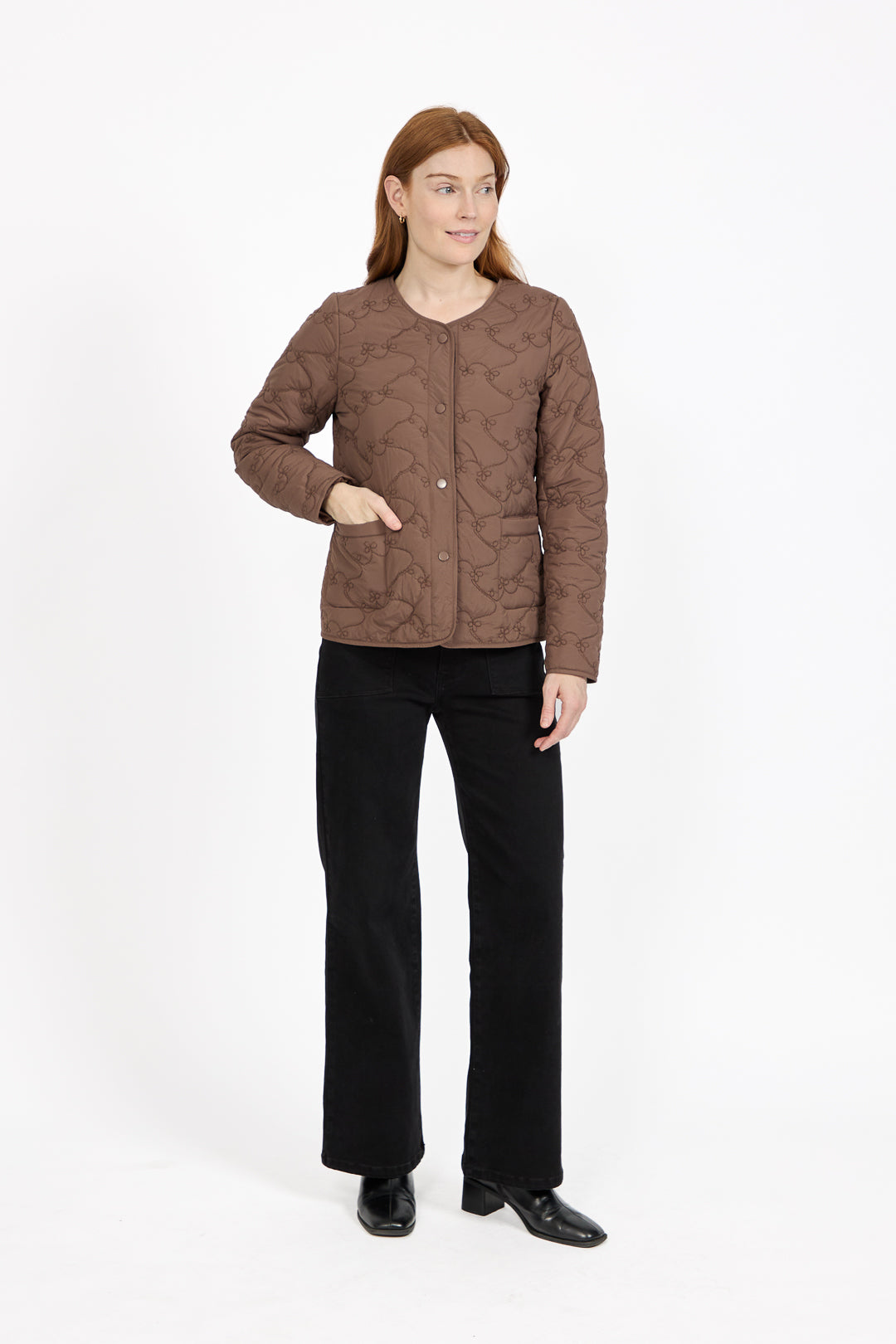 Embroidered Quilted Boxy Jacket