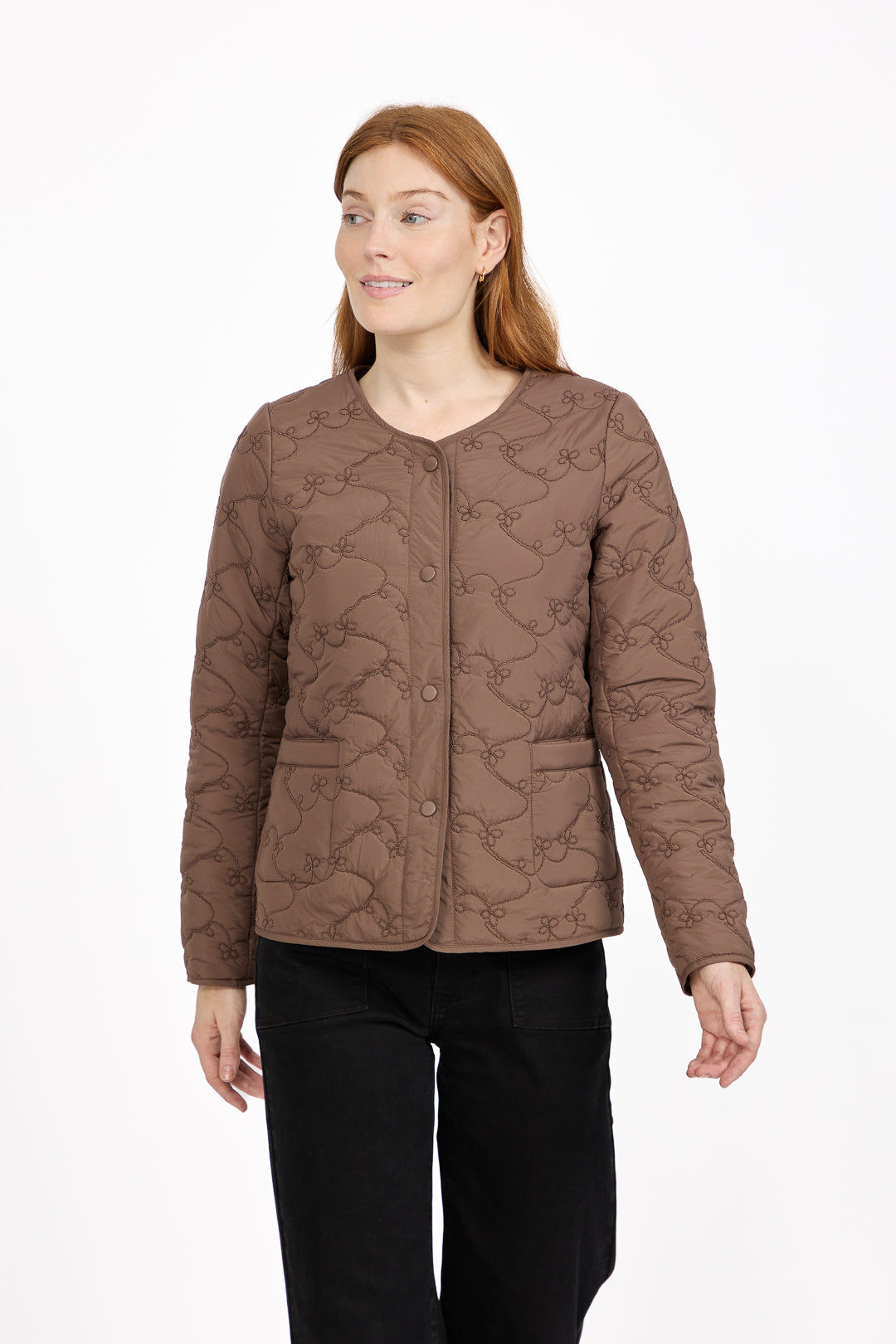 Embroidered Quilted Boxy Jacket