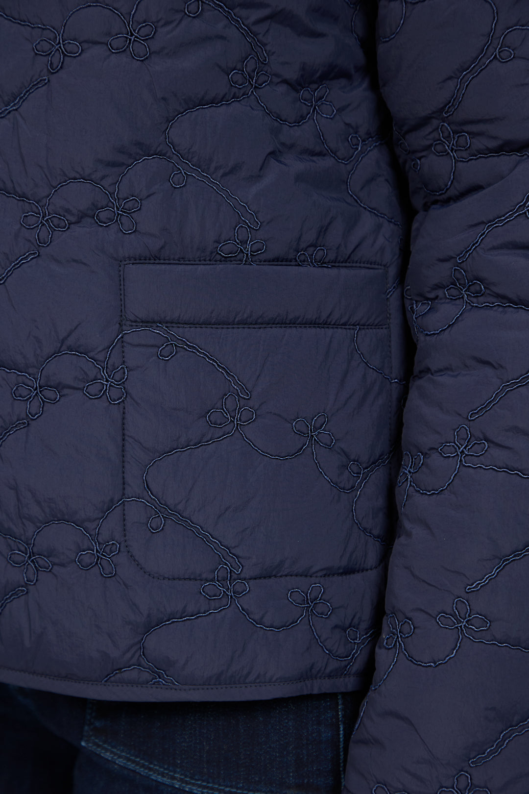 Embroidered Quilted Boxy Jacket