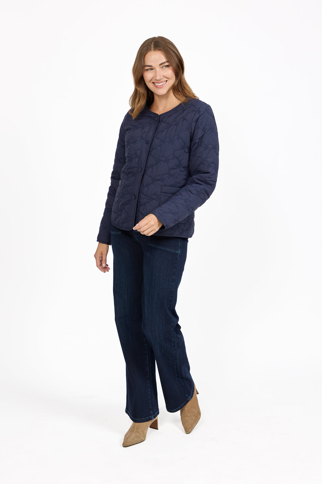 Embroidered Quilted Boxy Jacket