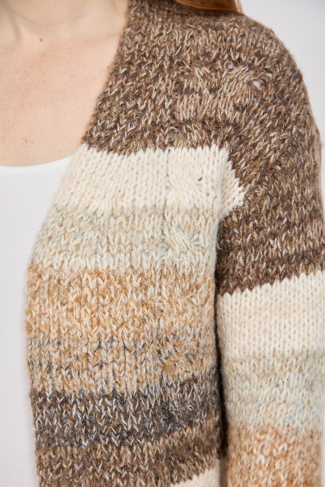 Cable-Knit Stripe Cardigan