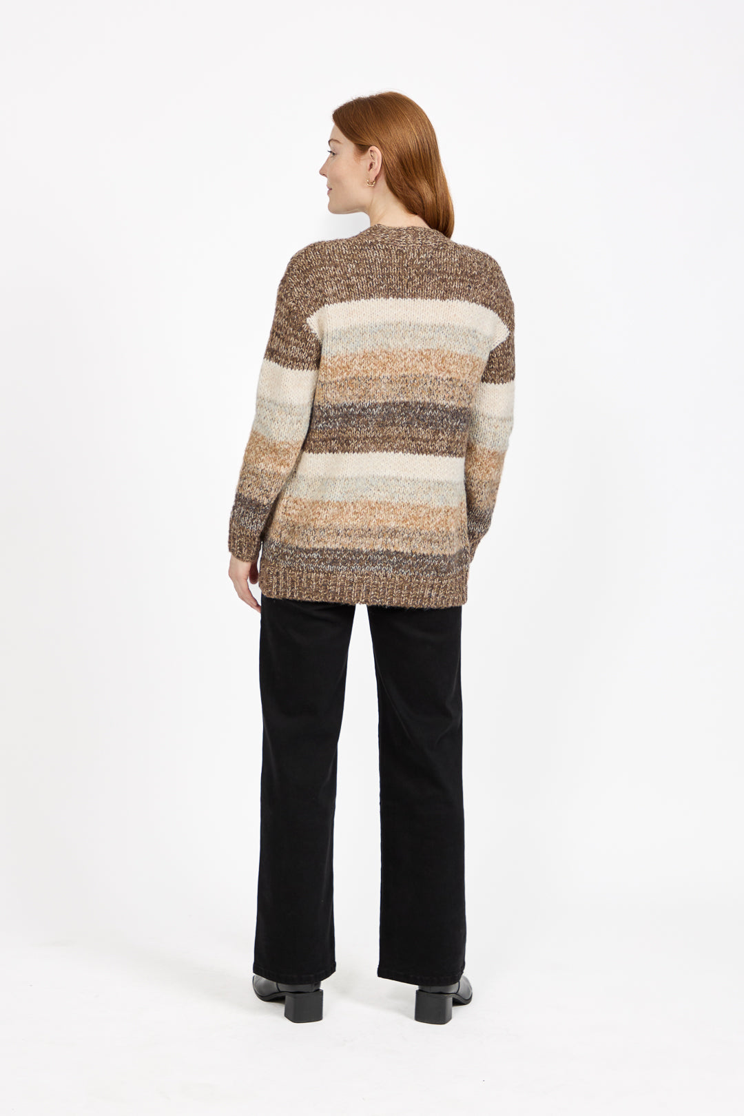 Cable-Knit Stripe Cardigan