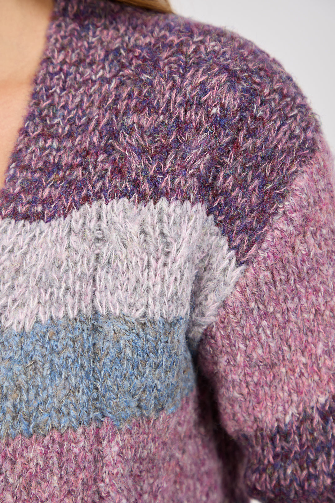 Cable-Knit Stripe Cardigan