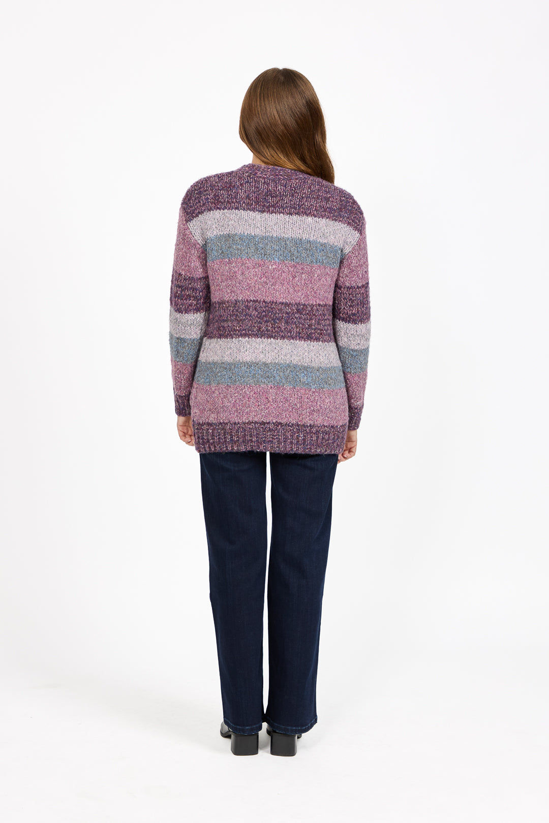 Cable-Knit Stripe Cardigan