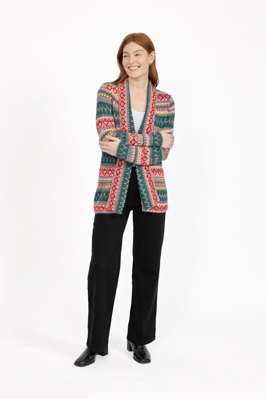 Fair Isle Longline Knit Cardigan