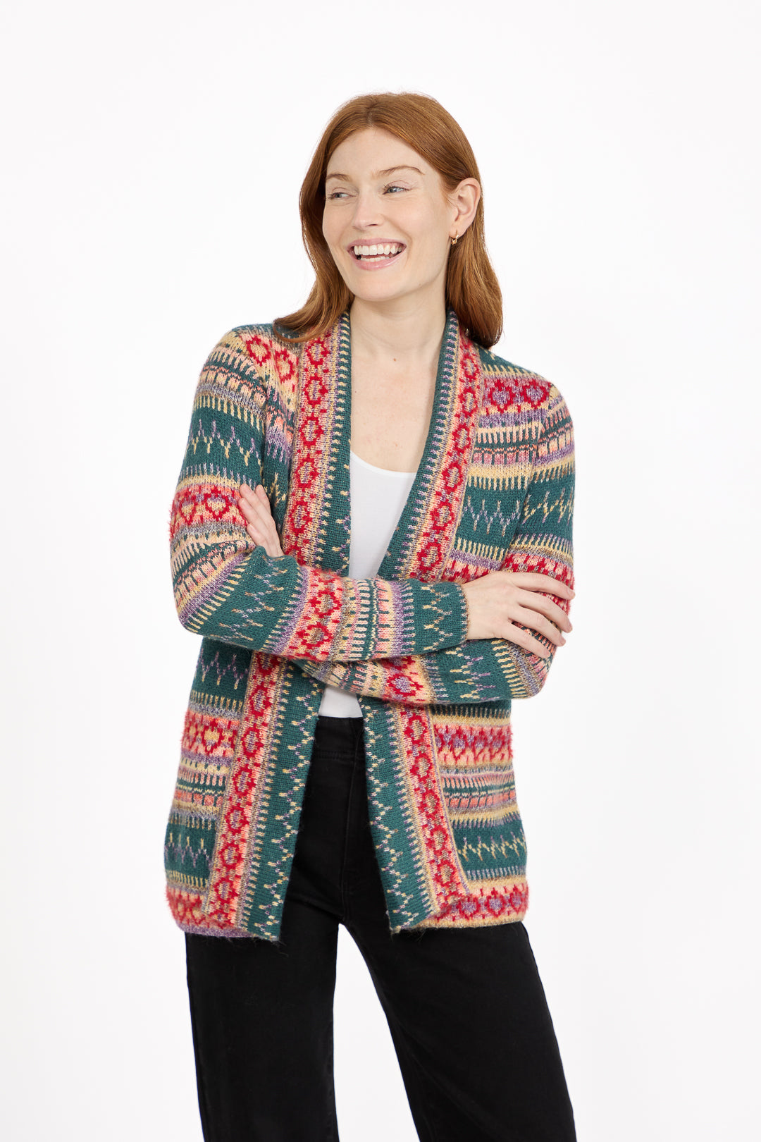 Fair Isle Longline Knit Cardigan