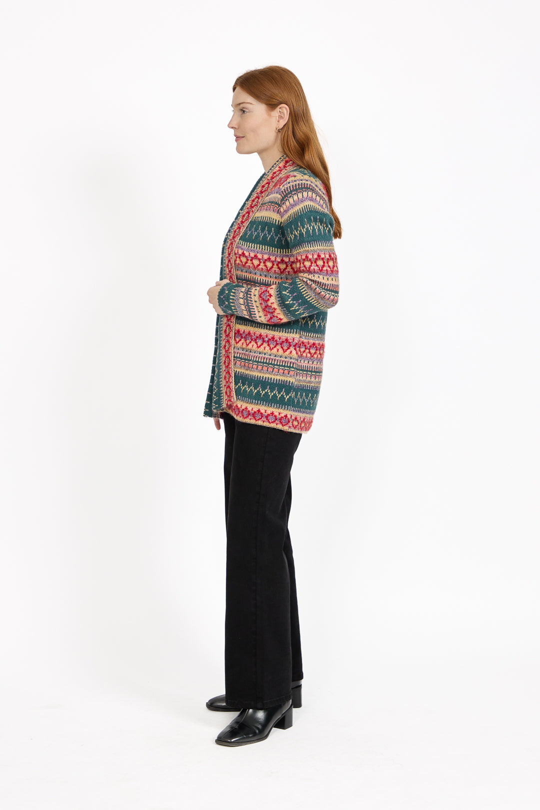 Fair Isle Longline Knit Cardigan