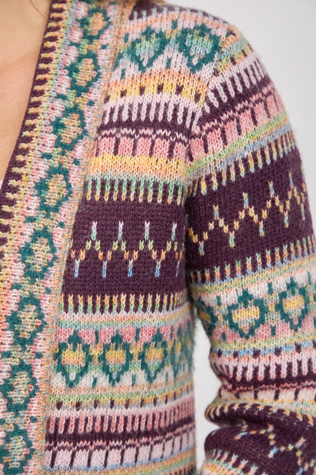 Fair Isle Longline Knit Cardigan