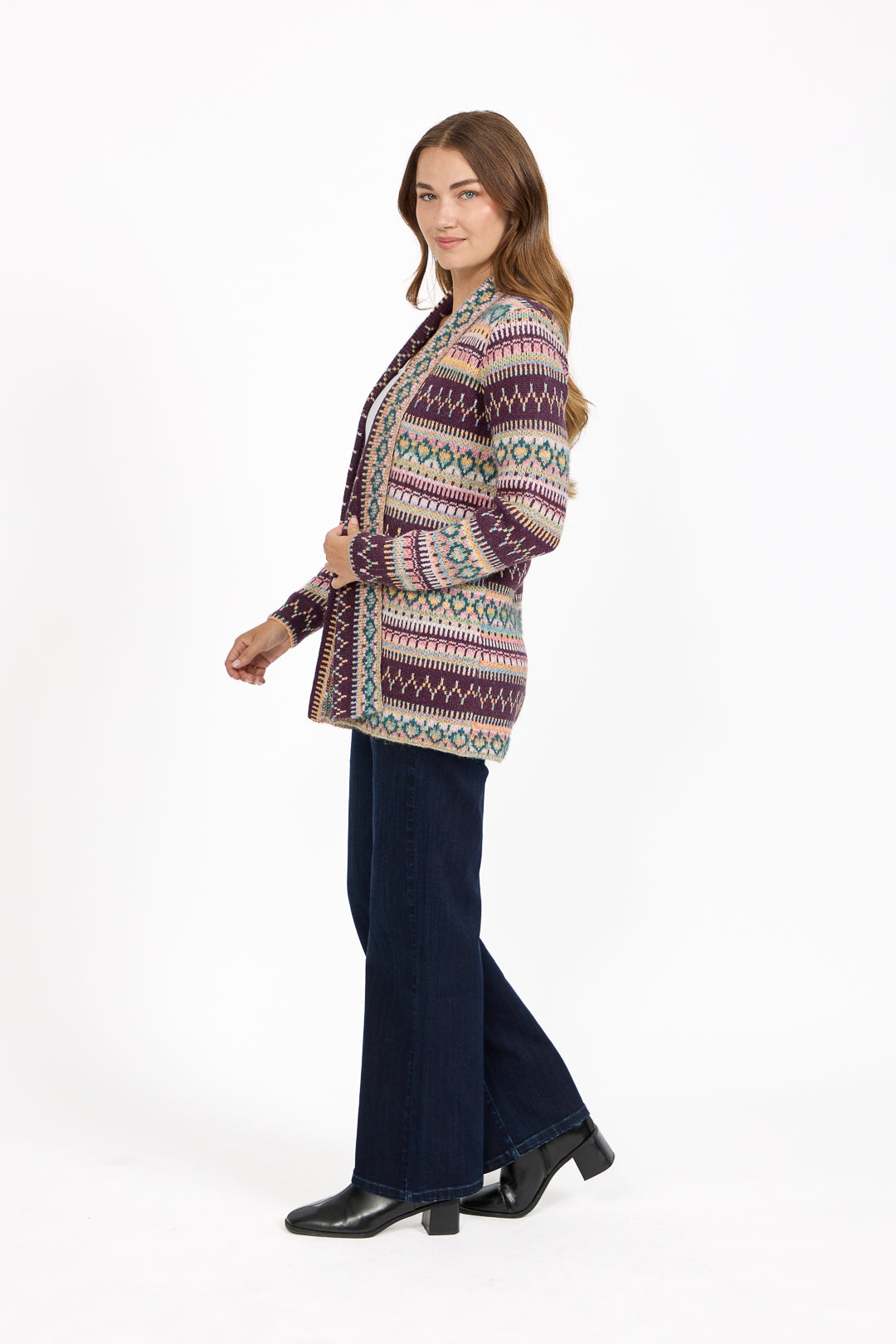 Fair Isle Longline Knit Cardigan