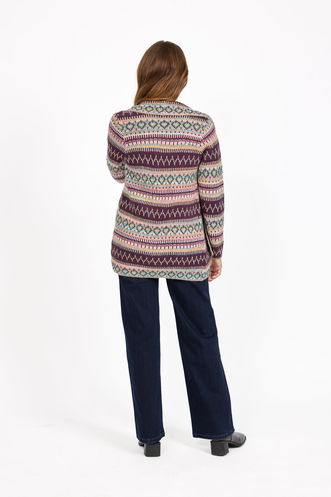 Fair Isle Longline Knit Cardigan