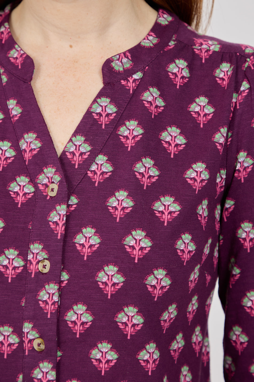 Leaf Print Cotton Shirt