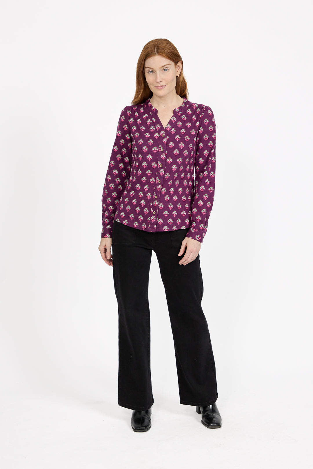 Leaf Print Cotton Shirt
