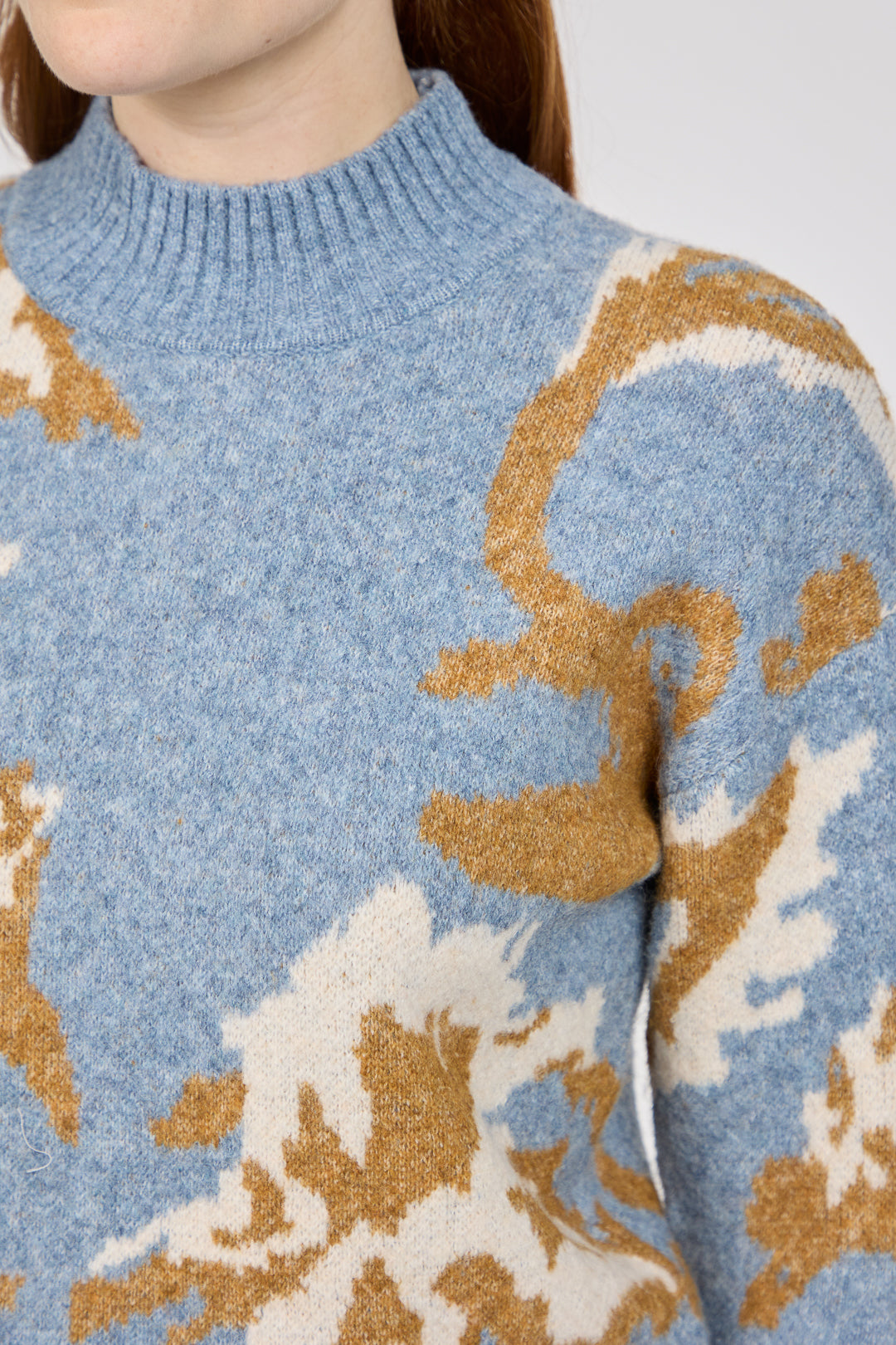 Floral Jacquard Crew Neck Knit Jumper