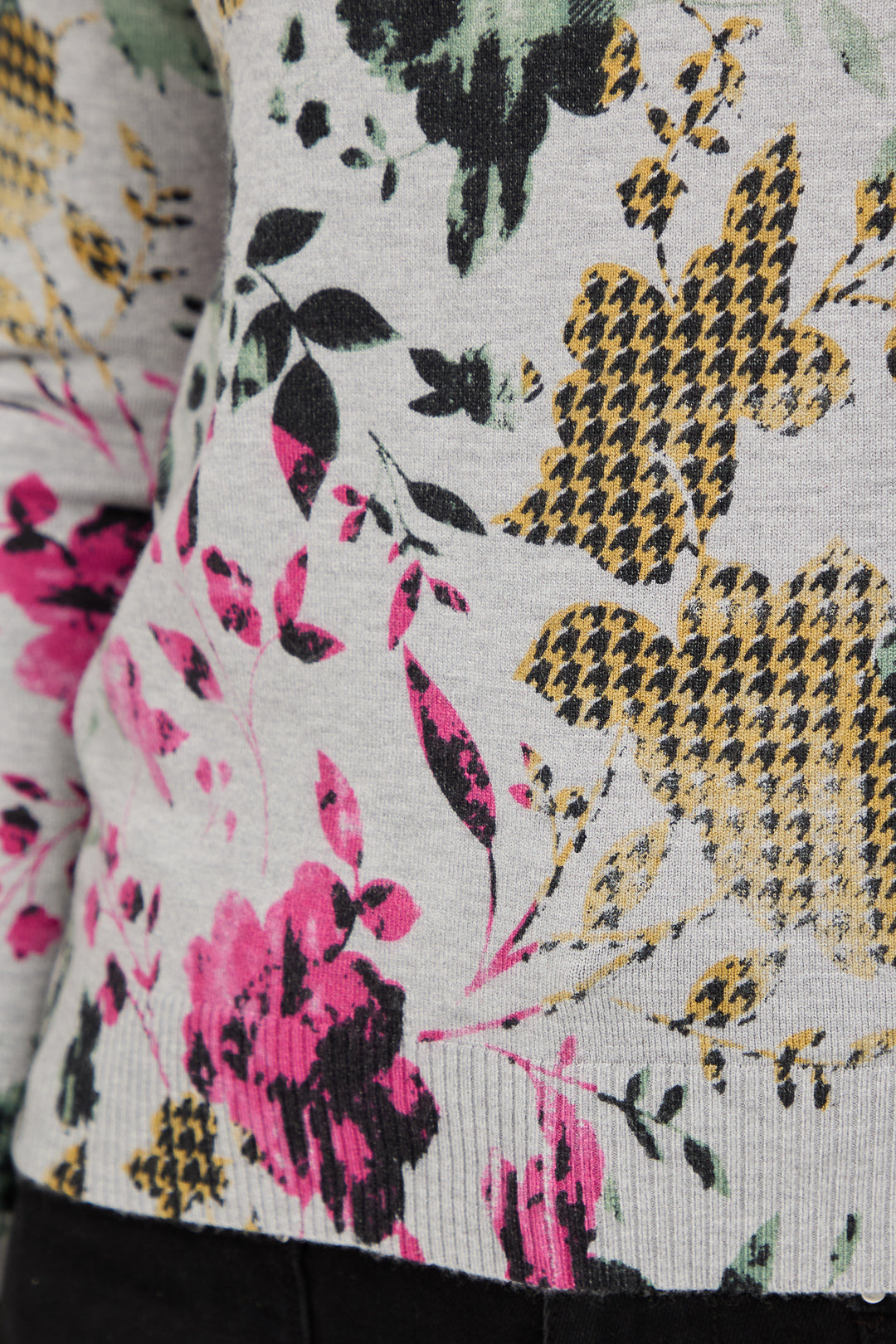 Floral Print V-Neck Lightweight Knit Jumper