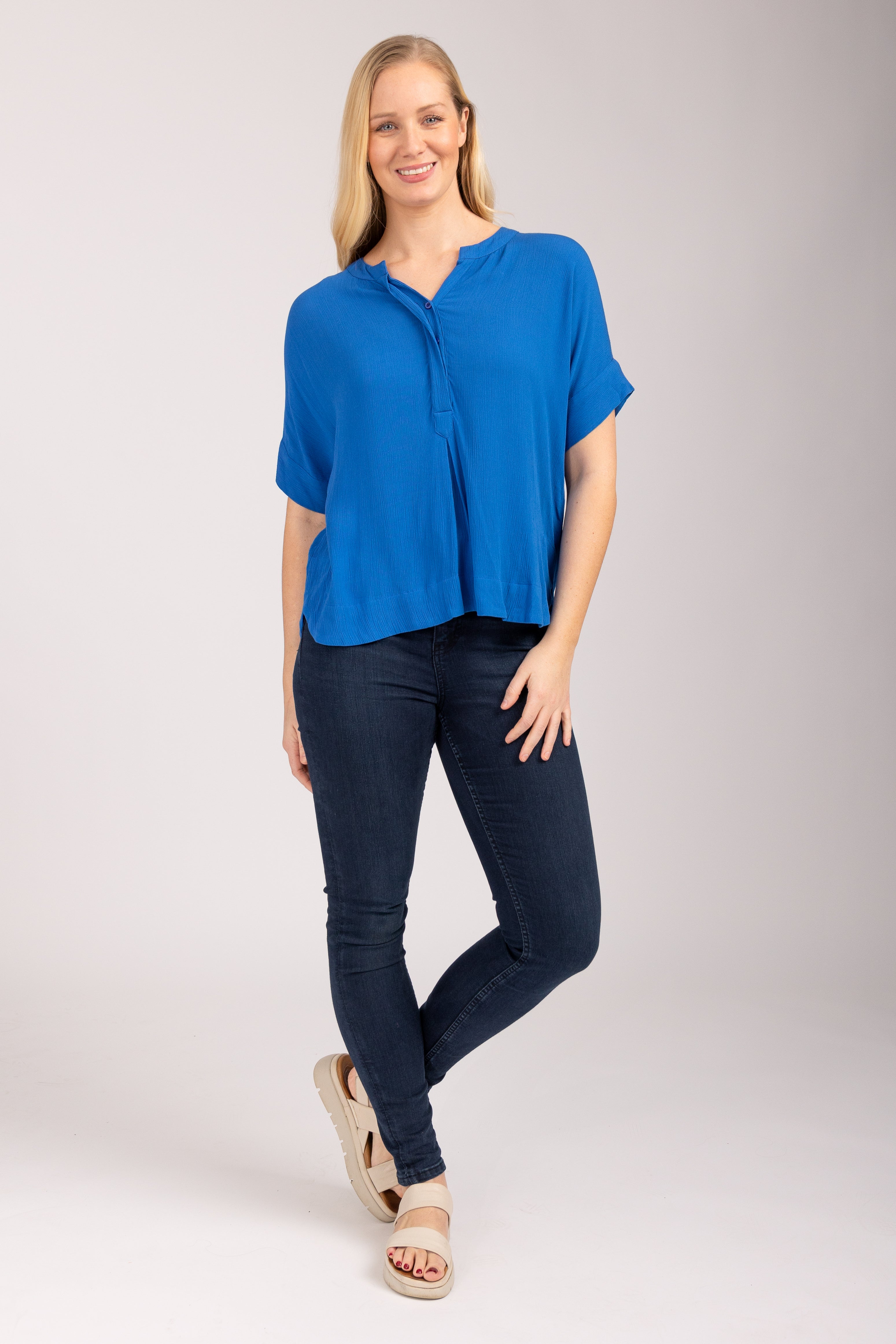 V-Neck Button Blouse